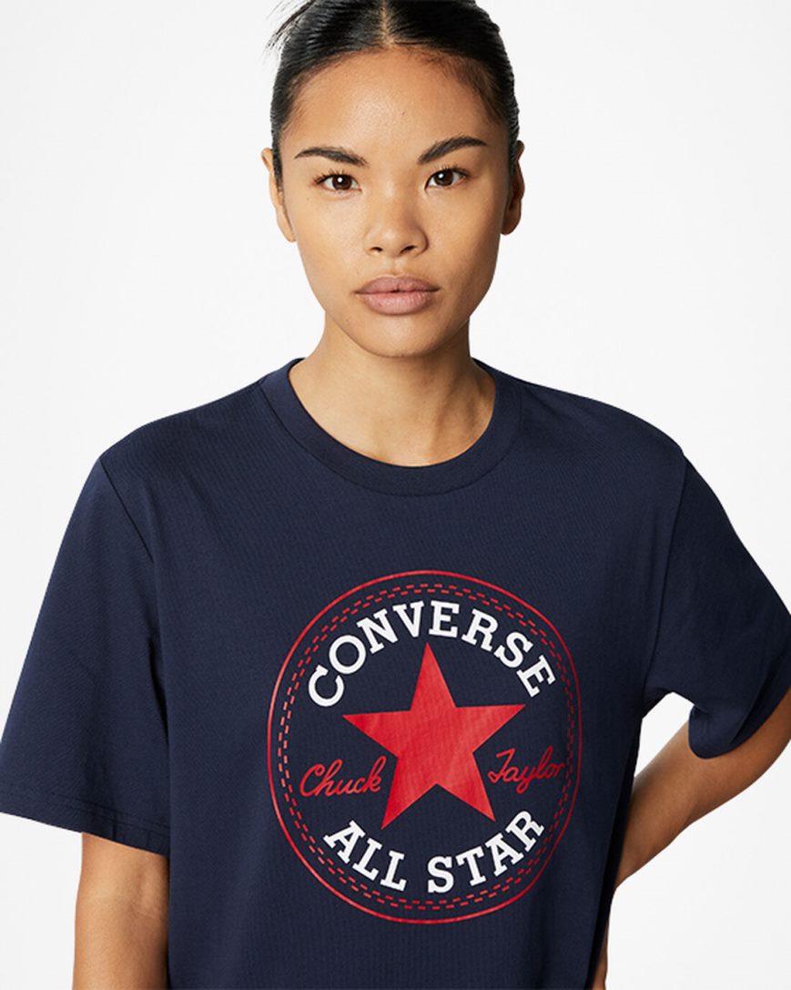 Dámské T-Shirts Converse Go-To All Star Patch Standard Fit Obsidian | CZ FHDZ72